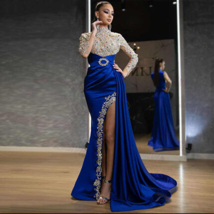 Halos Half Turtleneck Evening Dress
